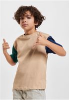 Boys' Organic Oversized T-Shirt Colorblock unionbeige