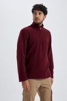 DEFACTO Regular Fit Stand Collar Zippered Fleece Sweatshirt