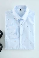 Trendyol Light Blue Slim Fit Patterned Men's Classic Smart Shirt