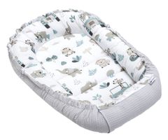 Medi Partners Baby cocoon/nest – Waffle – Mint Zoo + Gray Waffle