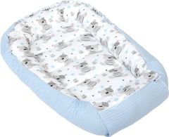 Medi Partners Baby cocoon/nest – Waffle – Teddy + blue Waffle