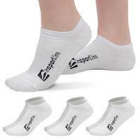 Bambusové kotníkové ponožky inSPORTline Silvatic Ankle AG+ antibakteriální - 3 páry bílá 43-45