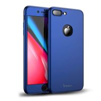 IPAKY 360° zaščitni ovitek + kaljeno steklo za Apple iPhone 8 Plus moder