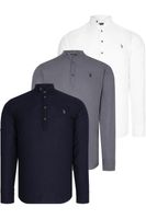 TRIPLE SET G783 DEWBERRY JUDGE COLLAR SHIRT-NAVY-WHITE-ANTHRACITE