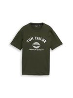 TOM TAILOR Majica  morsko plava / tamno zelena / bijela