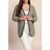 3/4 Arm Strickjacke, Oliv