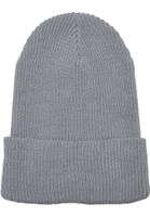 Ribbed knit cap made of recycled yarn grey