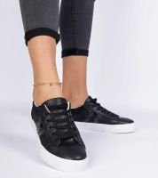 marka niezdefiniowana Black sneakers with animal print decorated with glitter Walorin