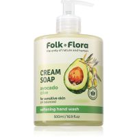 Folk & Flora Avocado & Olive mydło w płynie do skóry wrażliwej 500 ml
