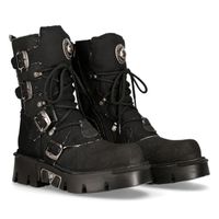 SCHWARZE NEW ROCK STIEFEL IN UNISEX - METALLIC KOLLEKTION 41