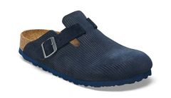 Birkenstock Boston Suede Leather Embossed Narrow Fit Muži - Sandály Birkenstock - Modrá - 1026137-9 - Size: 9