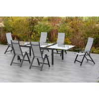 Gardenson ZÁHRADNÝ STÔL, kov, sklo, 150-220/90/75 cm