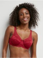 Červená dámská krajkovaná podprsenka DIM GENEROUS ESSENTIEL UNDERWIRE BRA