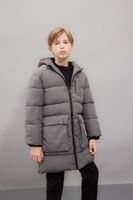 DEFACTO Boy's Water Repellent Hooded Zippered Pocket Fleece Lined Parka