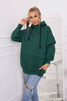 Insulated turtleneck sweatshirt dark green