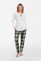 Women's pajamas Asama long sleeves, long pants - ecru/print