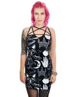 Damen Kleid TOO FAST - PENTAGRAM - WITCHY WOMAN0OCCULT SYMBOLE XL