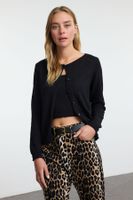 Trendyol Black Soft Texture Blouse-Cardigan Knitwear Set