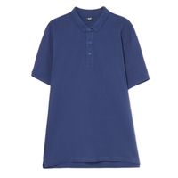 Cropp - Bombažna polo majica basic - mornarsko modra