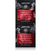 Apivita Express Beauty Pomegranate ревитализираща и озаряваща маска за лице 2x8 мл.