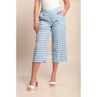 Bedruckte Caprihose, Blau