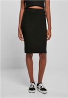 Women's ribbed midi skirt black