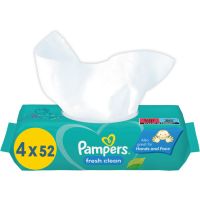 Pampers Fresh Clean feuchte Feuchttücher für Kinder für empfindliche Oberhaut 4x52 St.