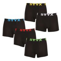 5PACK pánské boxerky Styx sportovní guma černé (5G9601) M