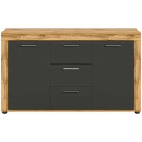 MID.YOU ŠIROKÁ KOMODA, dub wotan, 125/80/35 cm