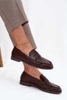 Boto Półbuty Loafersy Damskie Z Eko Skóry Brązowe Lilith