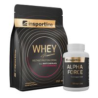 SADA: Protein inSPORTline WHEY Premium 700g + Stimulant inSPORTline AlphaForce, 90 kapslí  bílá čokoláda s malinami