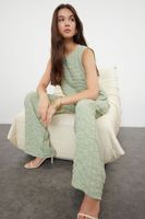 Trendyol Mint Crepe Woven Blouse-Pants Set