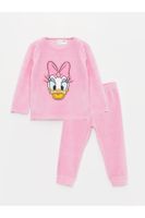 LC Waikiki Crew Neck Long Sleeve Daisy Duck Printed Baby Girl Pajamas Suit