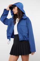 Trendyol Blue Oversize Molded Thin Jacket Coat