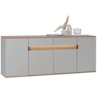 Dieter Knoll ŠIROKÁ KOMODA, sukový dub, farba duba, svetlosivá, 205,6/80/42 cm