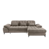 Livetastic ROZKLADACIA ROHOVÁ SEDAČKA, textil, sivohnedá