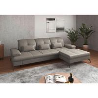Sit & More ROHOVÁ SEDAČKA, textil, koža, sivá