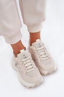 EVENTO Sportovní boty sneakers dámské na silné podrážce béžové Prononice