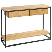 KONZOLOVÝ STOLÍK, čierna, farba duba, drevo, kov, 100/35/75 cm