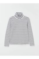 LC Waikiki High Neck Striped Long Sleeve Girls T-Shirt