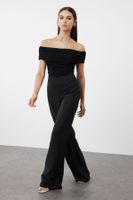 Trendyol Black Carmen Collar Knitted Jumpsuit