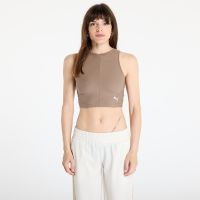 Top Puma Wardrobe Essentials Ribbed Crop Top Totally Taupe XS
