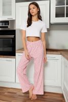 Trendyol Pink Cotton Striped Knitted Pajama Bottoms