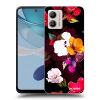 Silikónový čierny obal pre Motorola Moto G53 5G - Flowers and Berries