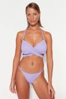 Trendyol Lilac Bralette nyakkendő bikini felső