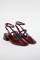 Trendyol Burgundy Mary Jane Ankle Strap Square Toe Women's Heeled Shoes