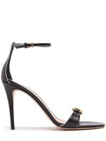 100mm Vlogo Leather Ankle Strap Sandals