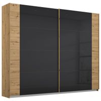 Rauch Möbel SKŘÍŇ S POSUVNÝMI DVEŘMI, antracitová, dub artisan, 225/210/62 cm