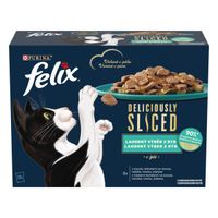 Felix Deliciously Sliced kapsičky pre mačky losos, tuniak, treska, platesa v želé 12×80 g