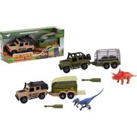 Johntoy Terénní vozidlo s přívěsem do jungle a dinosaurus